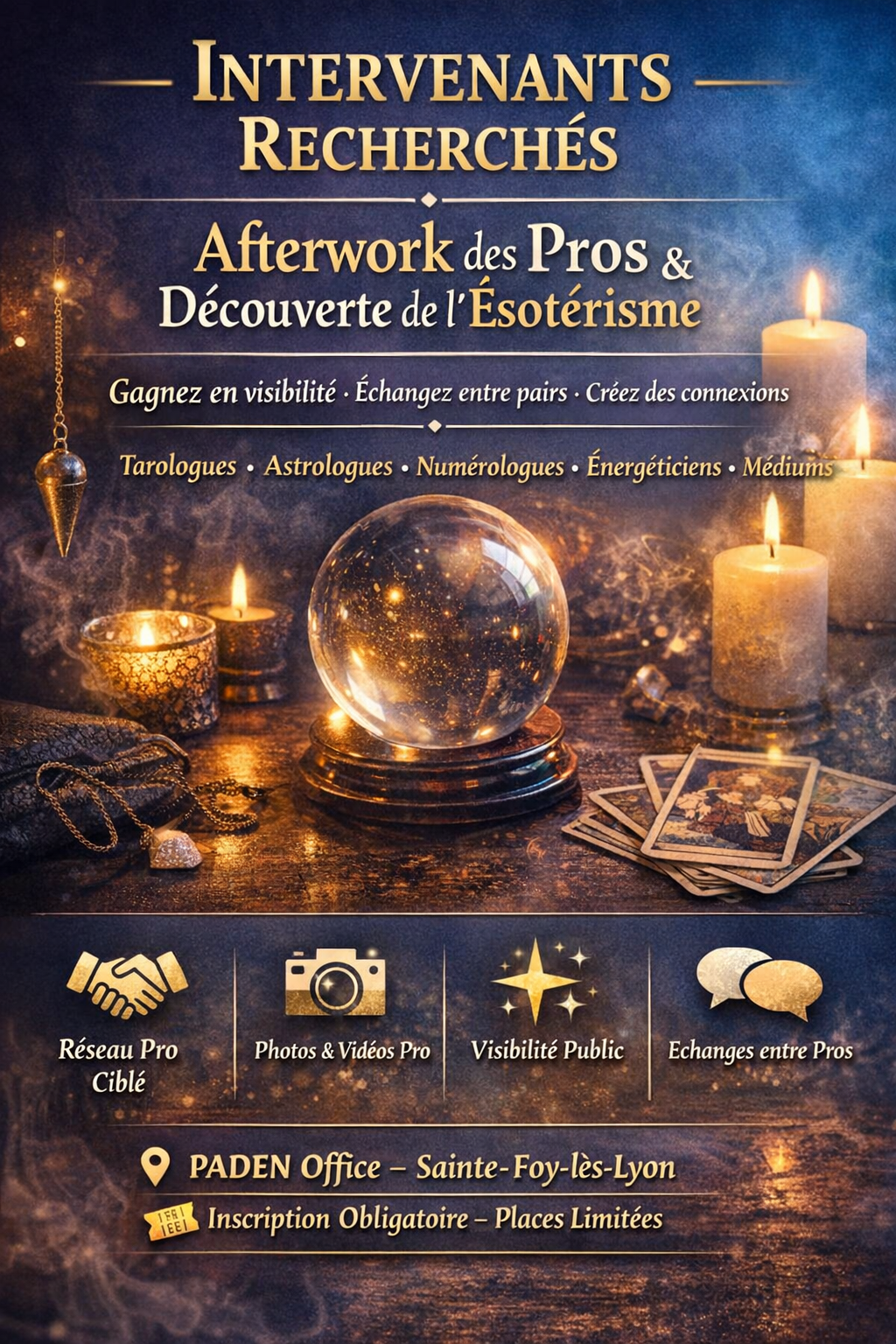 Rechercher Intervenants en ésotérisme pour participer à l'Afterwork des pros by PADEN FORMATION
